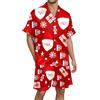 Generisch Pigiama natalizio da uomo, divertente, oversize, pigiama di Natale, corto, comodo, pigiama di Natale, brutto pigiama di Natale, morbido e leggero, per la casa da uomo, abbigliamento