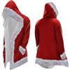 Generisch Costume da Babbo Natale da uomo, divertente, in pile, con cappuccio, colore rosso, per feste di Natale, per feste