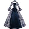 KHIRVWL Abito Medievale da Donna Abito Gotico retrò Abito da Palazzo Abito Victoria con Fiocco Collo Quadrato Abito Maniche Lunghe Abito da Sera per Festa di Carnevale di Halloween Vestiti Cerimonia