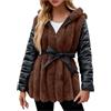 KHIRVWL Cappotti Invernali in Pelliccia Sintetica da Donna Cappotti Autunnali E Invernali Alla Moda Cappotti in Pelliccia Sintetica Retrò Cappotti Invernali Caldi Cappotti Lunghi Senza Maniche
