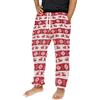 Runcati Pigiama da uomo lungo in pile caldo pantaloni da renna natalizi con tasche e coulisse lounge, Colore: rosa., L