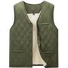 Generisch Gilet invernale da uomo in pile termico con bottoni in pile, imbottito, in lana d'agnello, senza maniche, per attività all'aria aperta, con scollo a V