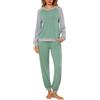 Leversic Pigiama Donna Invernale Cotone Pigiami a Maniche Lunghe, Top e Pantaloni con Tasches Morbido e Confortevole Morbido e Caldo 1386-GRG XXL