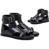 SIULAS Gladiatore Sandali Sandali da Uomo PU Leather Fashion Lace-Up Classic Beach Sandals per Viaggi all'aperto per Uso Quotidiano,Nero,42