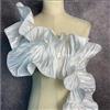 Creativesugar 2,7 m retro doppio volant plissettato chiffon Trim abito decorazione applique in tessuto morbido rifilatura artigianale cucito (bianco)