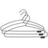 Brabantia - Grucce - Rivestimento in Tessuto Antiscivolo - Appendiabiti in Tessuto - Accessorio per Guardaroba Soft Touch - Attaccapanni Essenziale - Set di 3 - Black/White - 21.5 x 41.5 x 1.3 cm