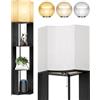 OUTON Lampada da terra con 3 ripiani, piantana design moderno con ripiano