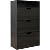 Relaxdays Scarpiera ripiano, HLP 140x80x24 cm, per 18 paia, 3 ante, ingresso, salvaspazio, effetto legno, grigia