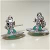 Vivienne Westwood Orecchini Vivienne Westwood Petite Orb argento verde chiaro 2,5 x 1,4 cm con ...