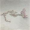 Vivienne Westwood Collana Vivienne Westwood OCTAVIE nastro sfera argento rosa T. 2 cm x 1,5 cm ...