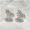 Vivienne Westwood Orecchini Vivienne Westwood OCTAVIE nastro sfera argento rosa 2 cm x 1,5 cm c...