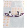 Vivienne Westwood Orecchini Vivienne Westwood mini sfera bassorilievo argento viola 2,3 x 1,6 c...