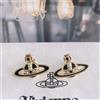 Vivienne Westwood Orecchini Vivienne Westwood mini sfera bassorilievo oro nero con custodia NO ...