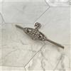 Vivienne Westwood Orb Tie Clip Bar Gunmetal 5,6 cm con custodia NO SCATOLA