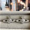 Vivienne Westwood Orecchini Vivienne Westwood mini sfera bassorilievo argento con custodia NO S...