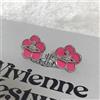 Vivienne Westwood Orecchini Vivienne Westwood fiore traforato argento rosa NO SCATOLA [EJ378