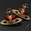 Vivienne Westwood Orecchini Vivienne Westwood oro diamante x rosso 2,5 cm con custodia NO SCATOLA