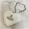 Vivienne Westwood Borsa a specchio compatta a forma di cuore Vivienne Westwood catena bianca co...