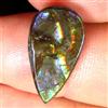 Gemstonedesire 5,80 ct. 100% naturale multi fuoco ammolite pera cabochon 10 x 28 x 3 mm piet...