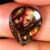Gemstonedesire 5,75 ct. 100% naturale multi fuoco ammolite pera cabochon 13 x 16 x 3 mm piet...