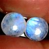 Gemstonedesire 5,10 ct.100% pietra di luna arcobaleno blu naturale coppia rotonda cabina 9x9...