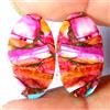 Gemstonedesire 22,60 ct. ostrica spinosa rame turchese coppia cabina ovale 13x23x4 mm pietra...