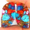 Gemstonedesire Coppia di ostriche spinose 22,10 ct. rame turchese cabina fantasia 13x24x3 mm...