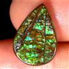 Gemstonedesire 5,70 ct. 100% naturale multi fuoco ammolite pera cabochon 11 x 15 x 3 mm piet...