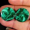 Gemstonedesire 42,10 ct.100% naturale unica malachite verde coppia cabina rotonda 19x19x4 mm...