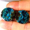 Gemstonedesire Coppia di crisocolla azzurrite naturale 35,40 ct rotonda abbinata cabina 22x2...