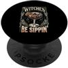 Funny Spooky Season Halloween Party Appa Witches Be Sippin Witch, cocktail retrò per Halloween PopSockets PopGrip Adesivo