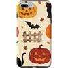 Color Mood Bored Custodia per iPhone 7 Plus/8 Plus Jack O Lanterns Gatti Neri Pipistrelli e recinzioni in legno Halloween