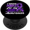 Alzheimer's Awareness Purple Ribbon Appa Indosso il viola per la consapevolezza dell'Alzheimer di mia madre PopSockets PopGrip Adesivo