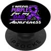 Alzheimer's Awareness Purple Ribbon Appa Indosso il viola per la consapevolezza dell'Alzheimer di mio padre PopSockets PopGrip Adesivo