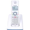 ALCATEL F530 - Telefono fisso cordless DECT - Grande display retroilluminato - Vivavoce - Funzione blocco chiamate - 2 tasti di memoria diretta - Bianco/Blu