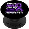 Alzheimer's Awareness Purple Ribbon Appa Indosso il viola per la consapevolezza dell'Alzheimer di mia zia PopSockets PopGrip Adesivo