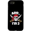 Pirate Birthday Family Gifts Custodia per iPhone SE (2020) / 7/8 ARR I'm 3 Pirate Birthday Skull Crossed Swords Kids