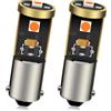 Ruiandsion 2 luci LED BA9S Canbus 12-24 V BA9 BA9S 53 57 1895 64111 super luminose, Chipset 3030 3SMD, per interni dell'auto, porta laterale, luci di cortesia, luci da lettura, Giallo/Ambra