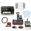 MONSTERSHOP Kit per Sublimazione Pressa a Caldo 5 in 1 & Stampante Eco Tank & 10 Mascherine