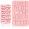 Augesak Stampi in silicone con numeri lettere, stampo antiaderente per numero di cioccolato, stampo in silicone lettere, stampo per sapone, decorare torte, caramelle, cioccolato, feste di compleanno