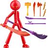 Generico Set di action figure da collezione, personaggi Stickman da (D#) | collezione smontabili, robot articolato con articolazioni multiple, posabilità completa del corpo, per appassionati