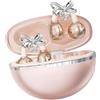 KiBcsLic Auricolari con Clip, Cuffie Aperte per Donna con orecchino a Fiocco Staccabile per Corsa, Sport, Ufficio, Regali, Feste, Oro Rosa