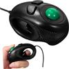 CAXUSD Mouse Trackball Portatile Cavo, Finger Mouse 4d per Computer e Laptop, Controllo Pollice, 3 Pulsanti, Nero