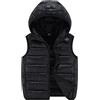 Jinitaimei Smanicato Bambino Piumino Senza Maniche Gilet con Cappuccio Bambini Piumini con Cappuccio Cappotto Imbottito Senza Manica da Bambini Zip Up Giubbotto Invernale 3-15 Anni