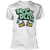 Neck Deep Maglietta unisex per adulti con testo, bianco, S