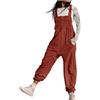 Cexiakong Salopette da donna, oversize, pantaloni da lavoro, pantaloni lunghi e larghi, con spalline regolabili e tasche, alla moda, tinta unita, per il tempo libero