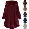 Generisch da Donna con Cappuccio, Oversize, Tinta Unita, in Pile, con Orlo