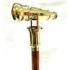 Fatto a mano Bastone da passeggio in legno marrone 37" manico testa telescopio ottone vint...