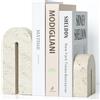 BOHDK Fermalibri decorativi resistenti, per libri pesanti, per libri pesanti, in finto travertino, per decorare la casa, lo studio, la libreria, la scrivania, set di due