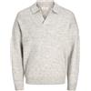 JACK & JONES Jjsoho Ollie Knit Split Neck, Chiaro Grigio Melange, L